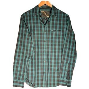 Helix Plaid‎ Long Sleeve Shirt Men's Size S Button Up Modern Fit
